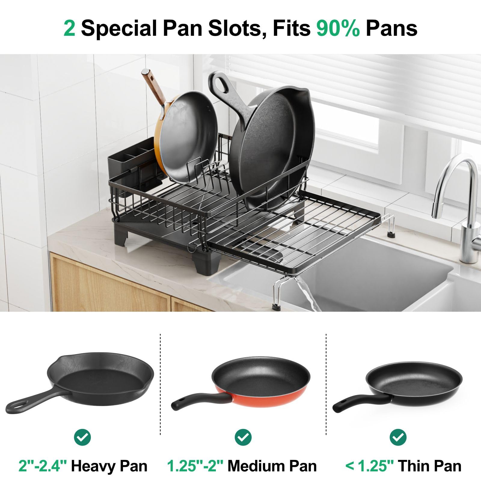 GSlife rotating drain spout directs water into the sink.