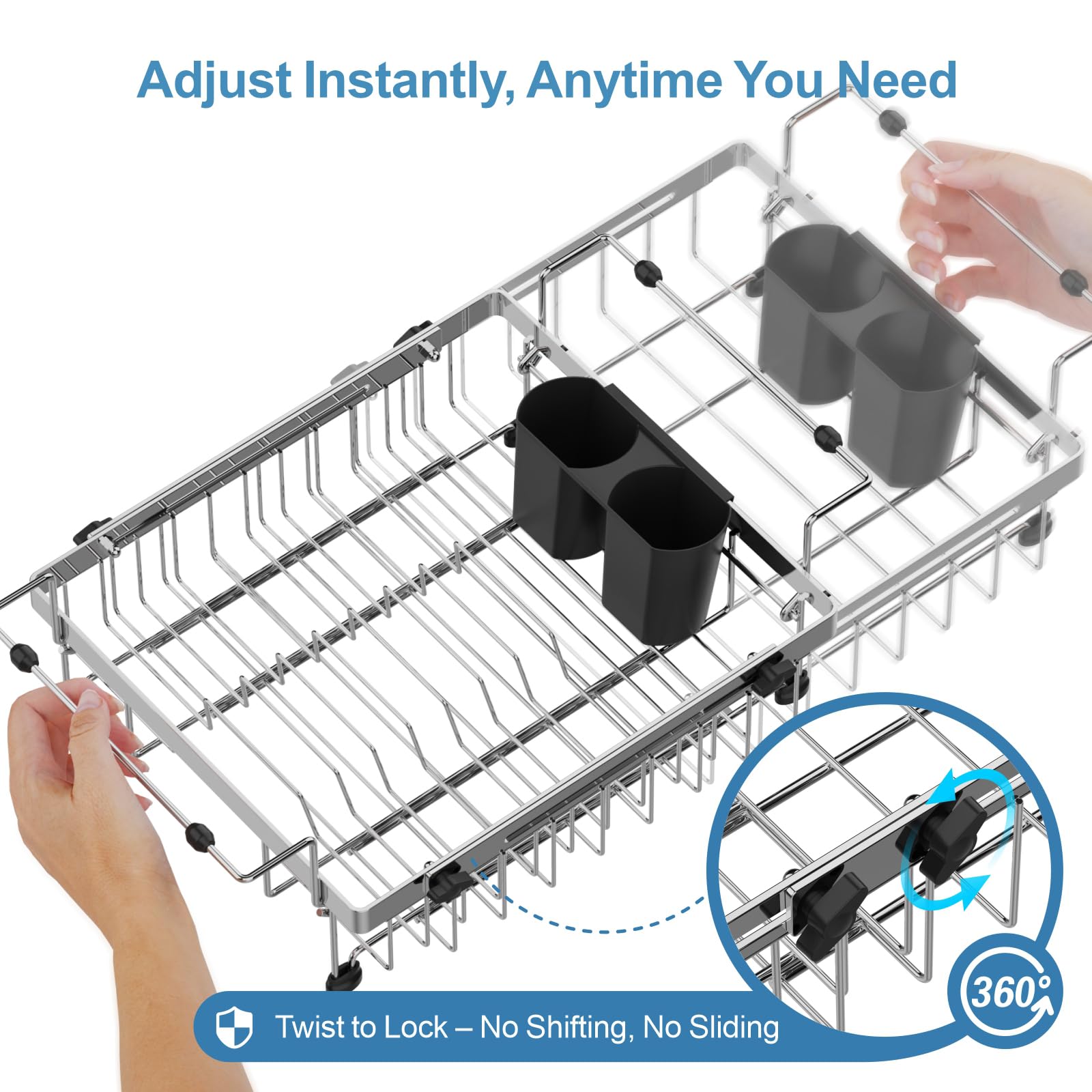 GSlife over-sink drying rack creates extra drying area.