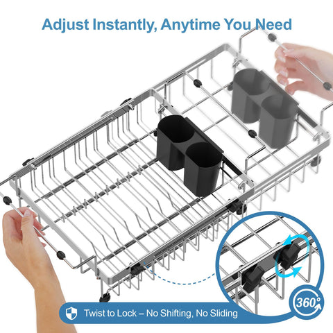 GSlife over-sink drying rack creates extra drying area.
