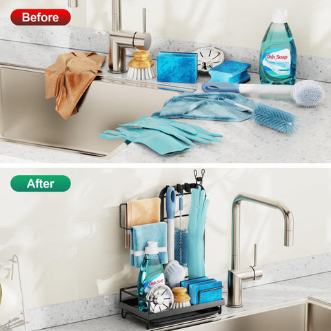 GSlife Sink Caddy measures 10 by 6 inches for sink-area planning.