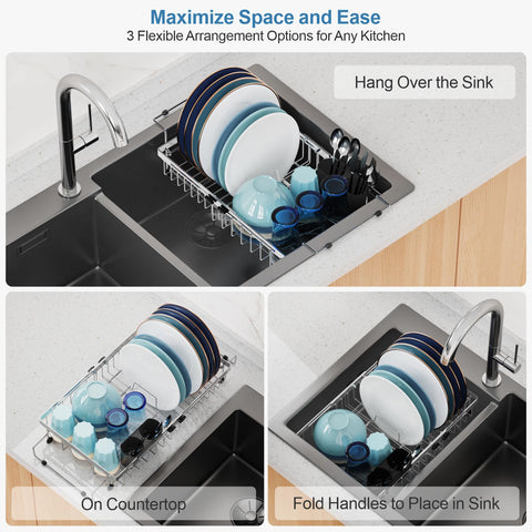 GSlife stainless-steel dish rack assembly for durable use.