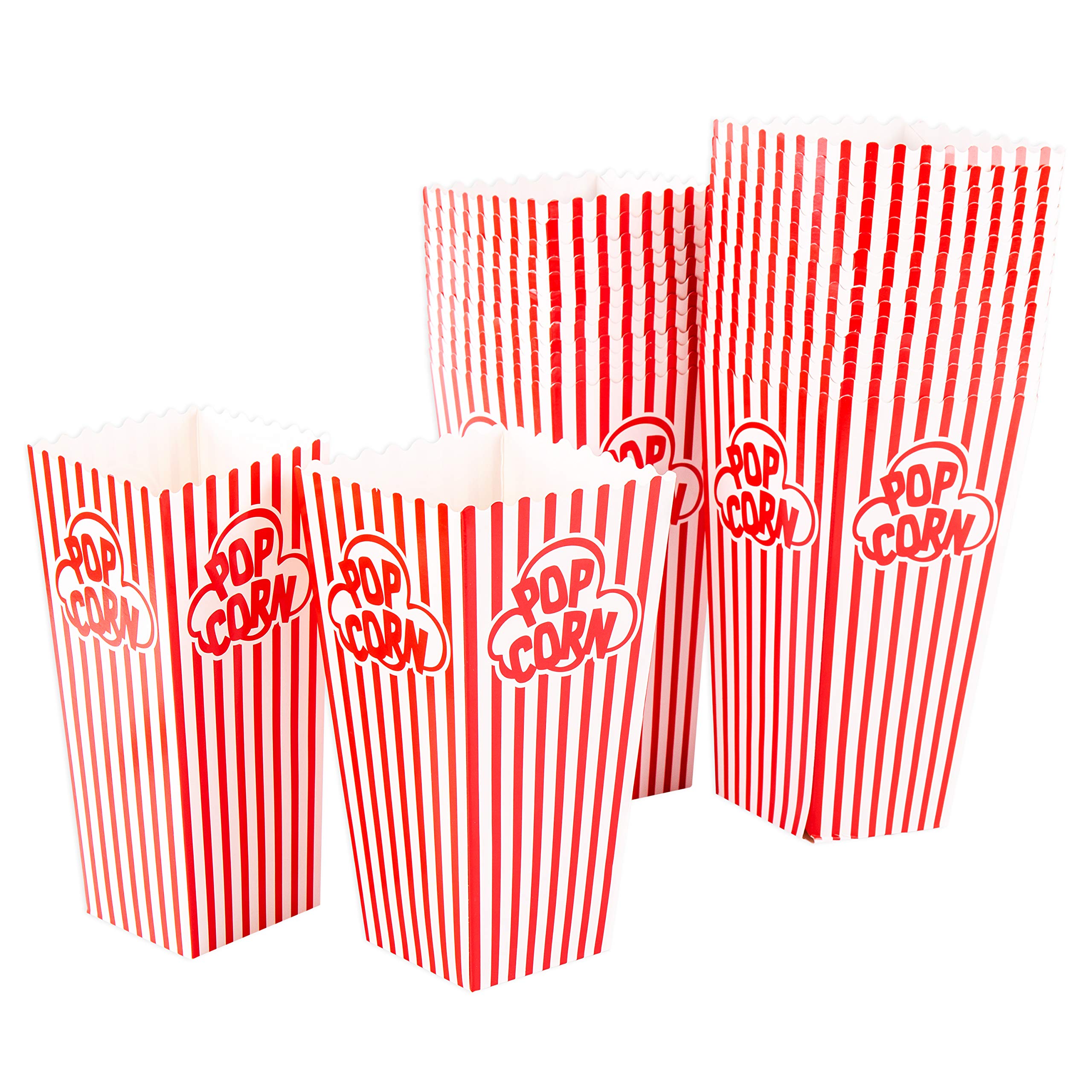 GSM Brands striped container holds generous popcorn portions for gatherings