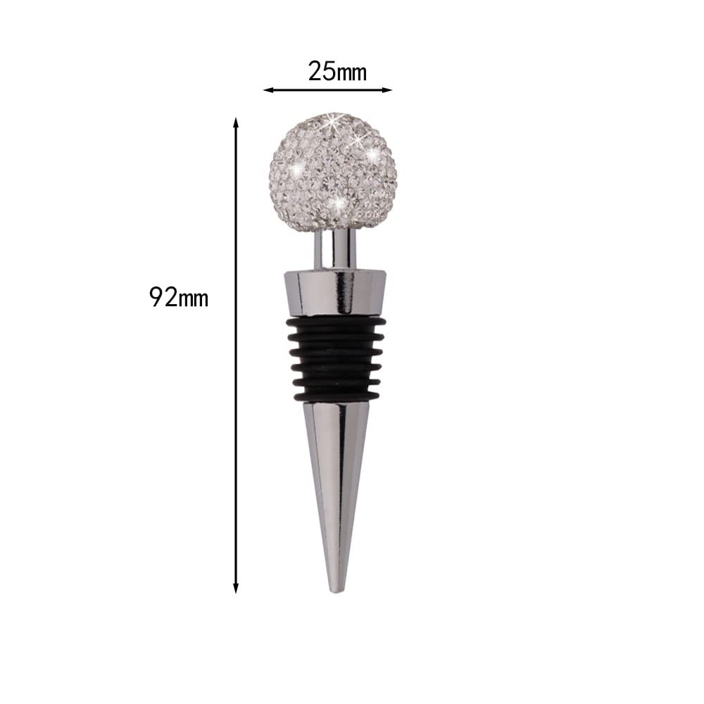 GSRYPC Crystal Wine Topper Silver Pink enhances bottle presentation for parties.