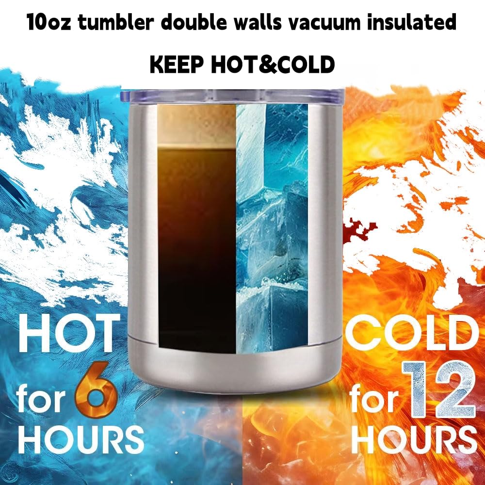 Gteller 10oz Lowball Tumbler insulated two-layer design maintains temperature.