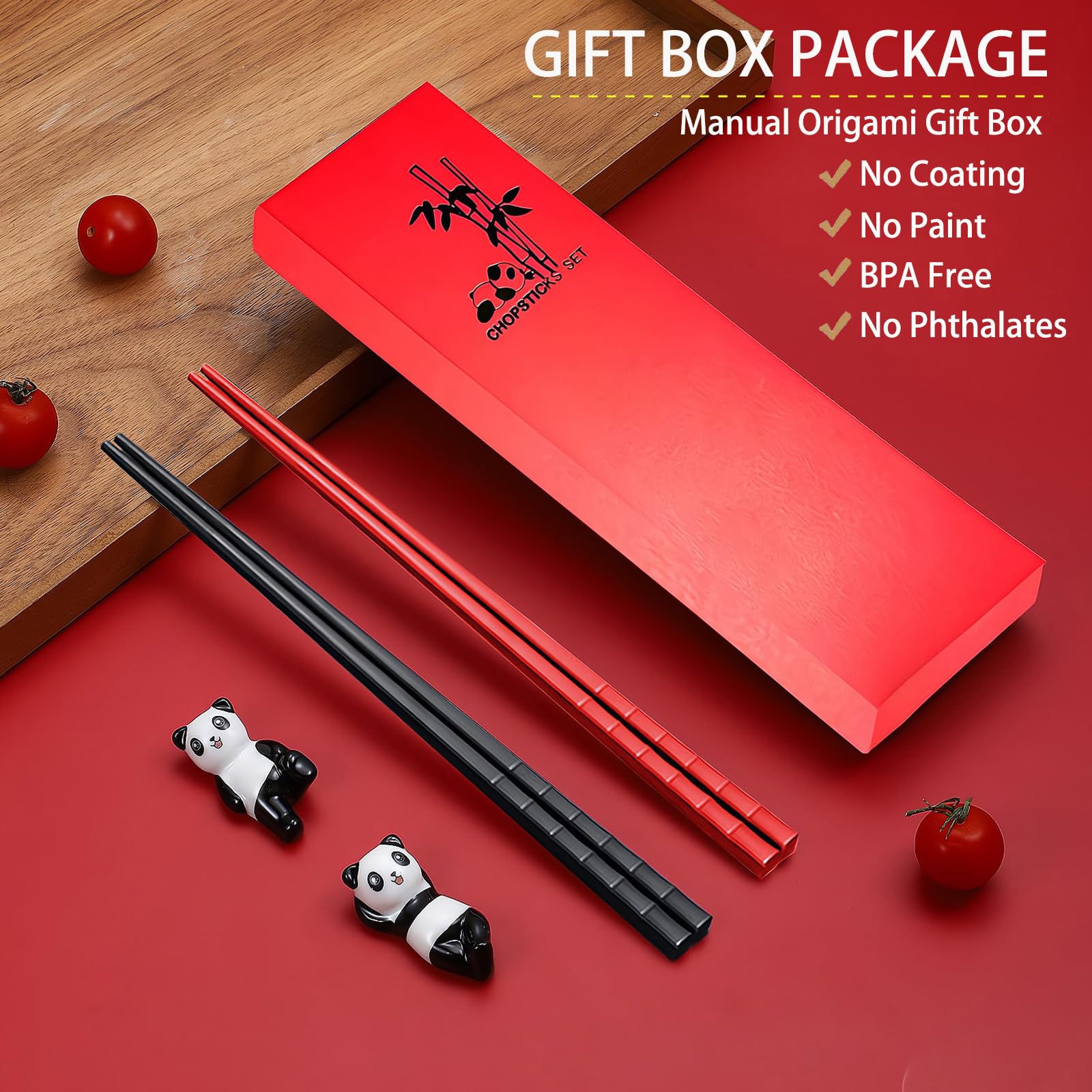 GTIEDIK panda rest porcelain holds chopsticks neatly after use