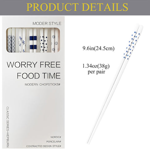 GTIEDIK blue Hepburn-style chopsticks in elegant box for special meals.