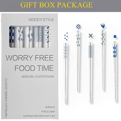 GTIEDIK Hepburn-style chopsticks with gift box, perfect for gifting.