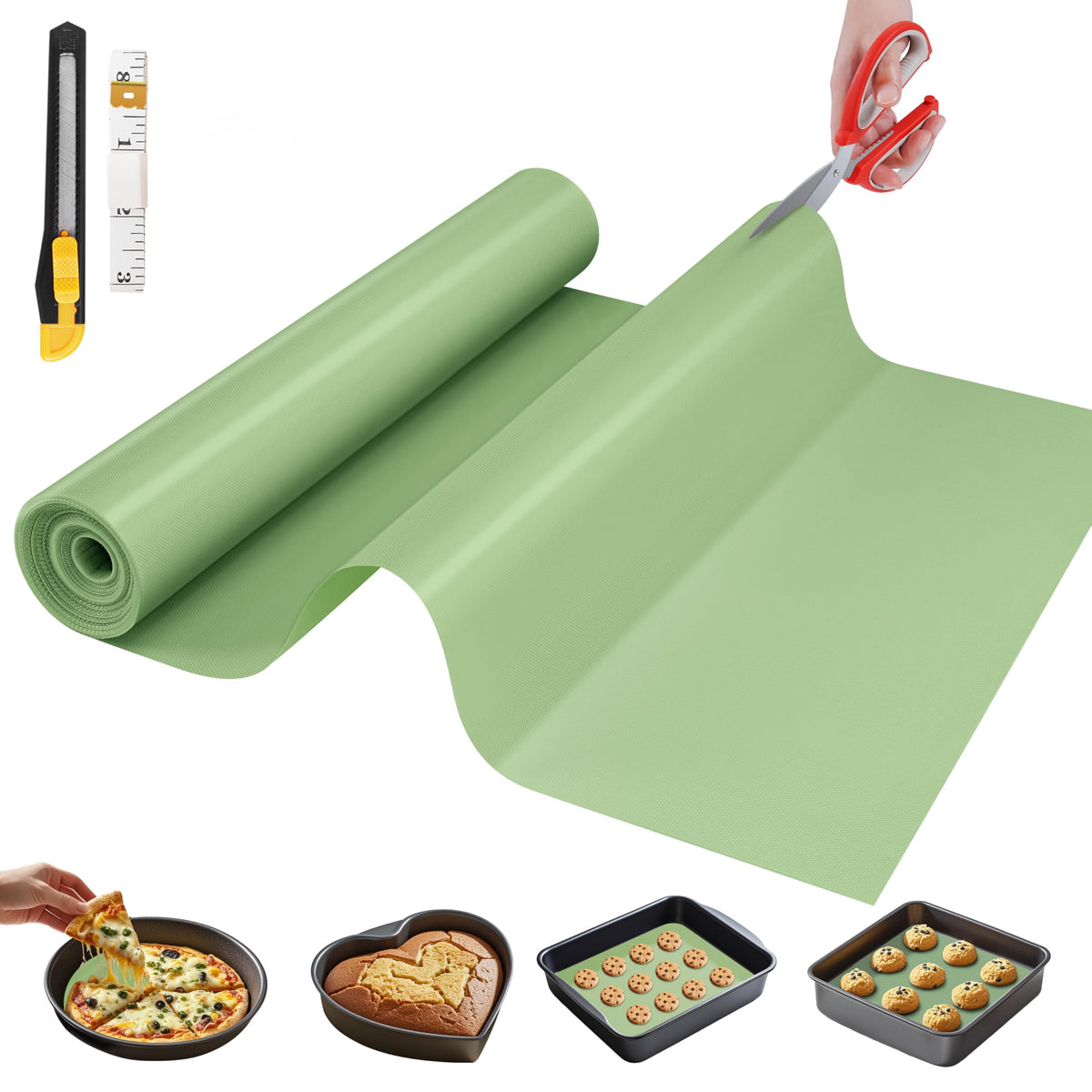 GTJ silicone baking mat roll cut to fit for precise, reusable baking surfaces