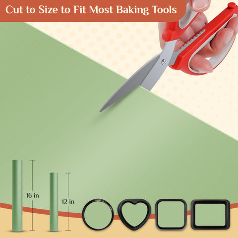 GTJ baking mat cut-to-fit example for various pan shapes