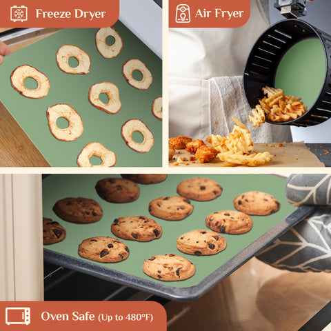 GTJ silicone mat showcases heat resistance for oven and freezer use