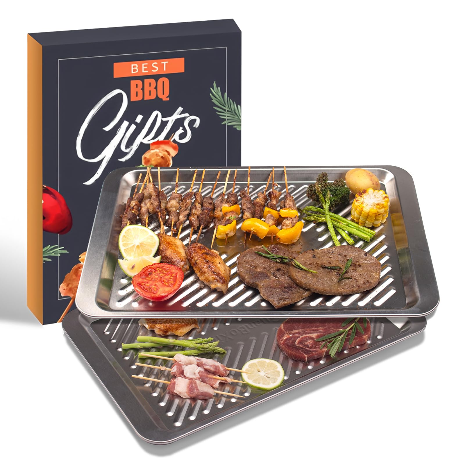 GuanBoXin grilling tray set 2 stackable for organized prep and serving.