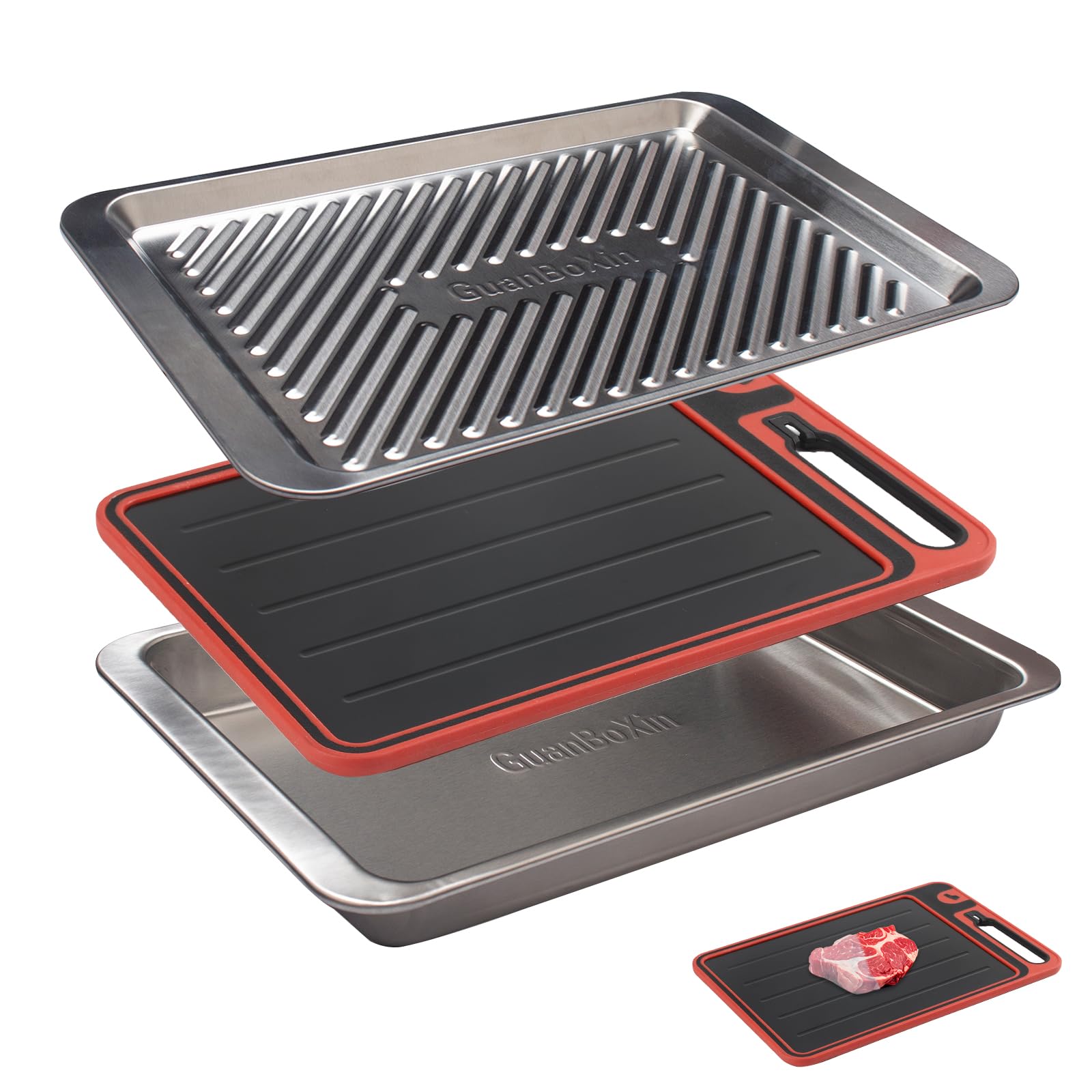 GuanBoXin prep set deep container for marinades keeps flavors fresh and organized