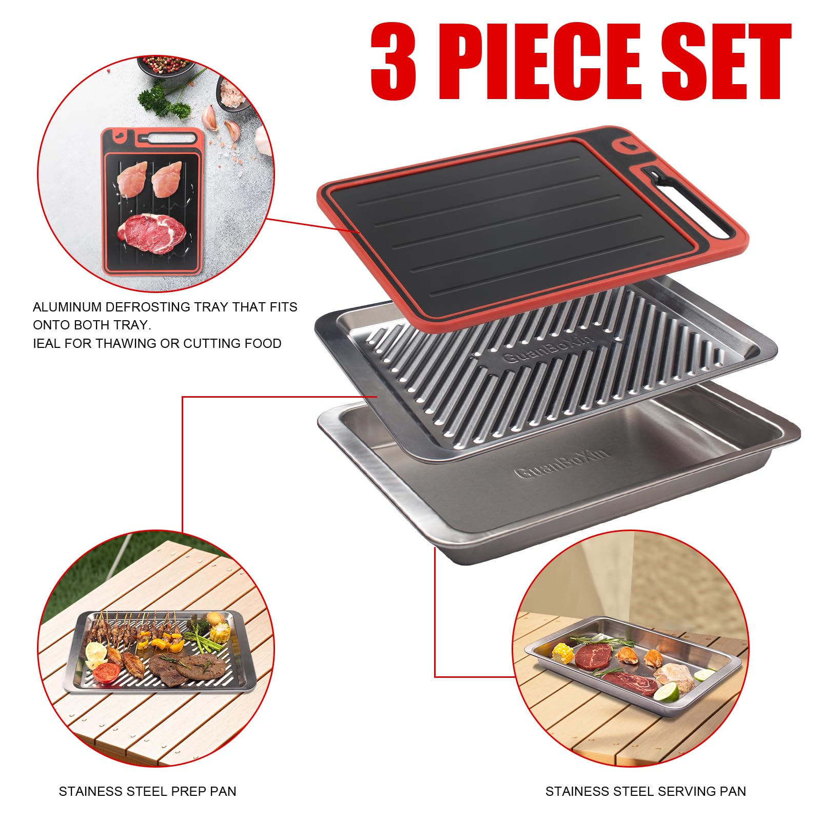 GuanBoXin stainless serving tray holds ready-to-serve dishes for easy transport