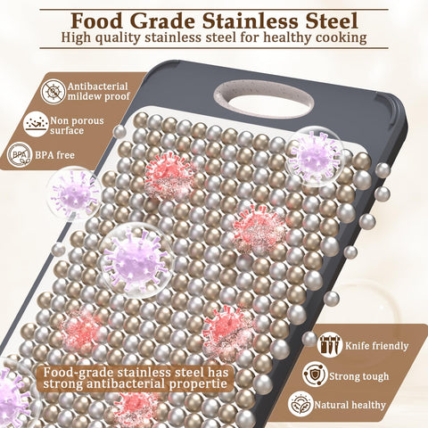 GUANCI cutting board with juice grooves to keep liquids contained while slicing.