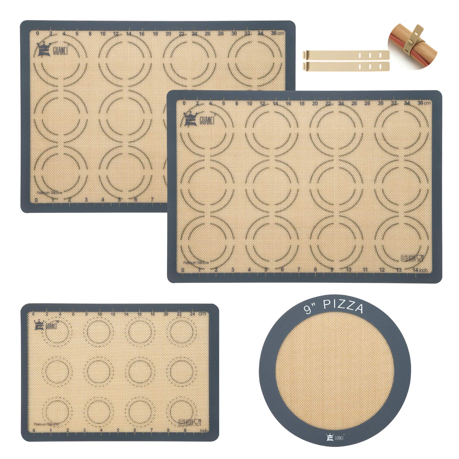 Guanci silicone baking mat set rolling macarons for even rolling and easy release