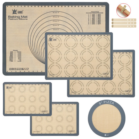Guanci silicone baking mat set in grey, ideal for nonstick baking.