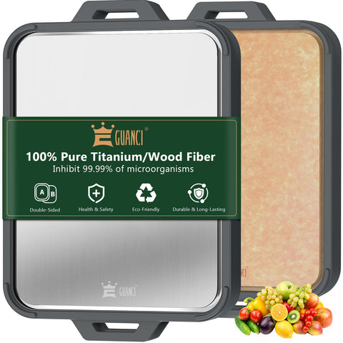 Guanci titanium cutting board dual-sided for meat and produce prep