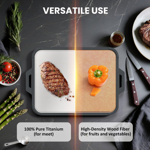 Guanci titanium surface meat-side resists odors and residue for easy cleanup