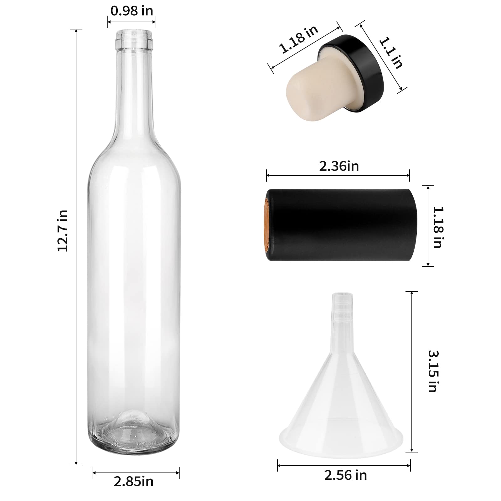 GUANENA 750ml bottle with funnel for clean pours and reduced waste.