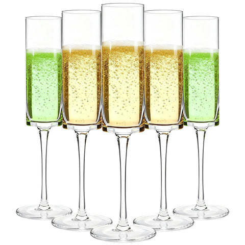 GuanQiao 12-pack plastic champagne flutes with square design, durable and reusable.