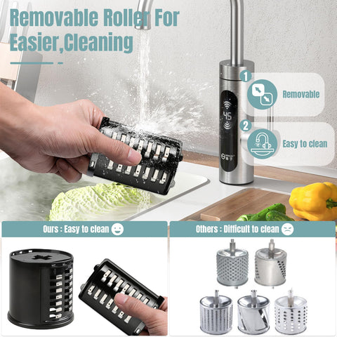 GuanQiao 4.33-inch feed spout speeds bulk slicing.