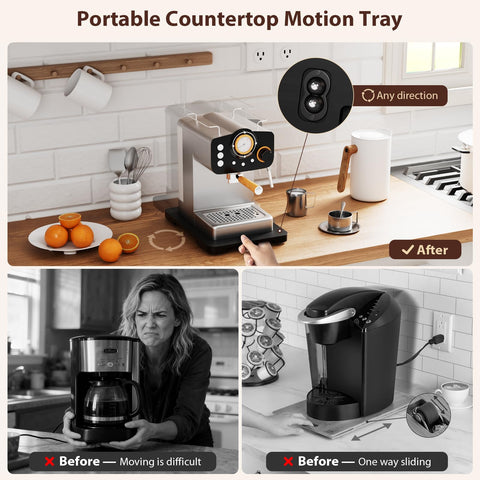 GuanQiao black tray in three sizes fits Breville, Keurig, and more.