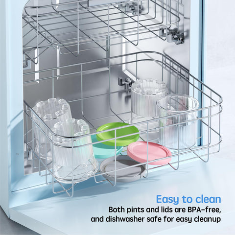 GuanQiao Creami Deluxe dishwasher-safe pints for quick cleanup.