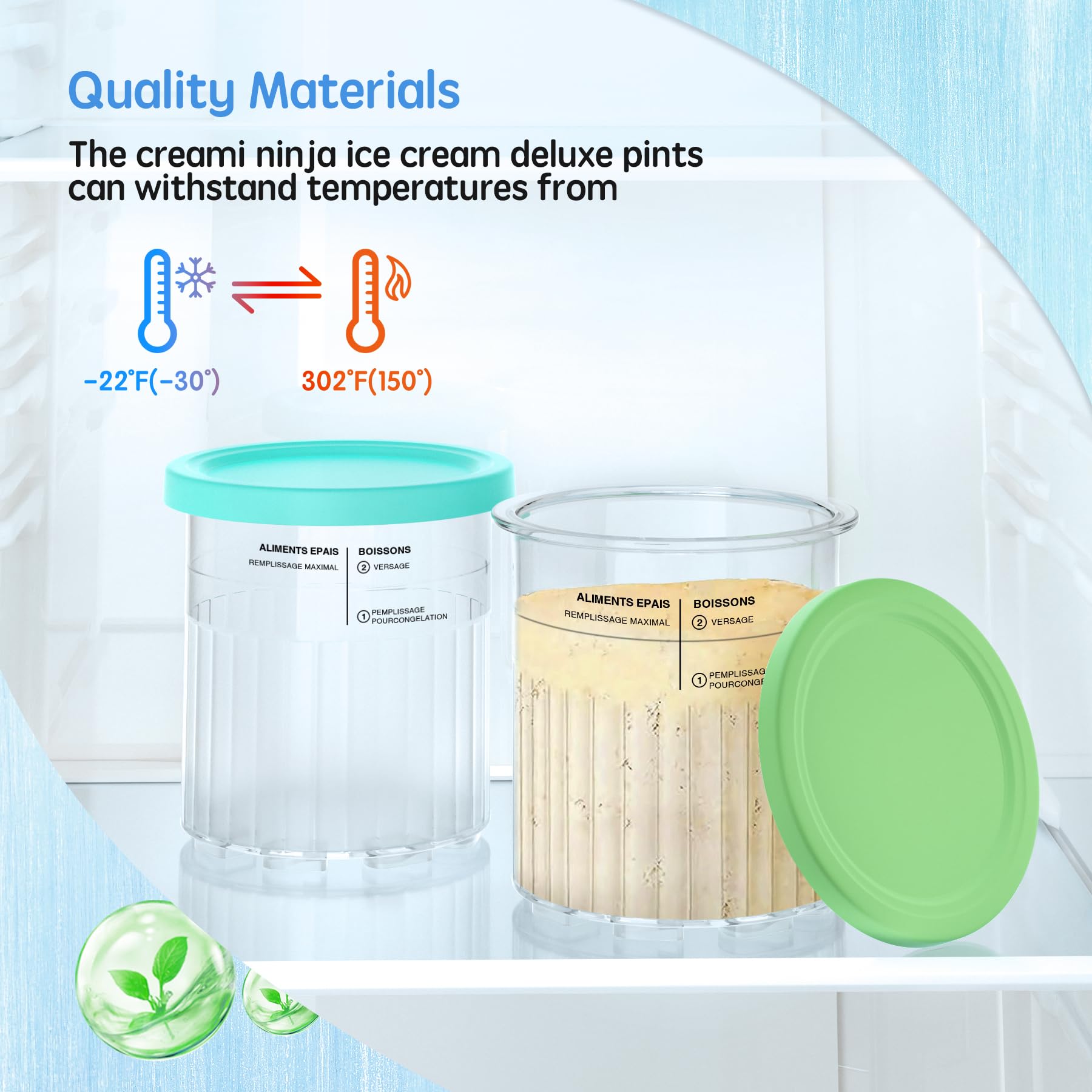 GuanQiao Creami Deluxe metal scoop for easy serving.