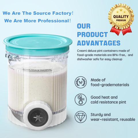 GuanQiao Creami Swirl pint demonstrates 16oz capacity for family servings.