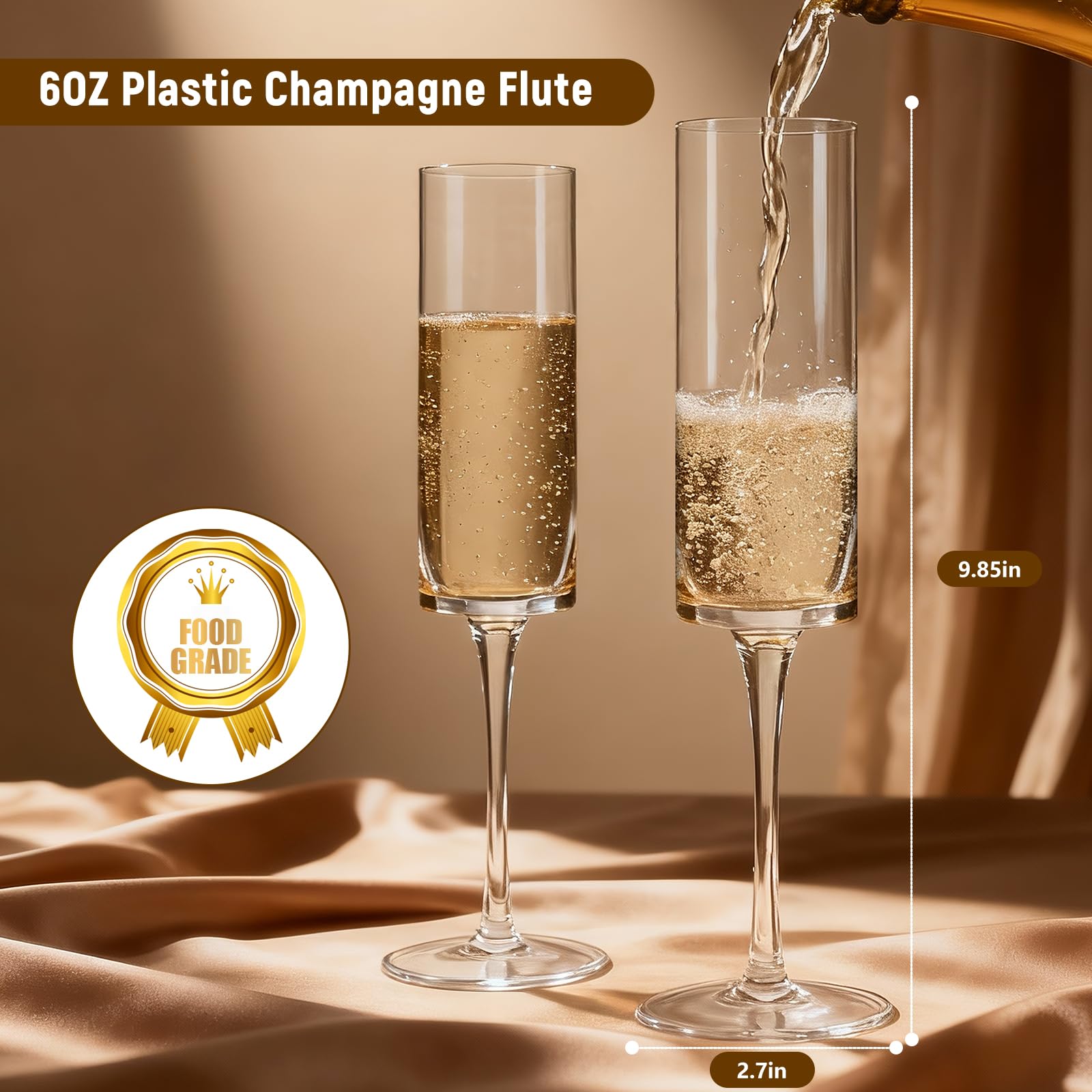 GuanQiao crystal-clear square disposable wine glasses highlight color and sparkle at weddings