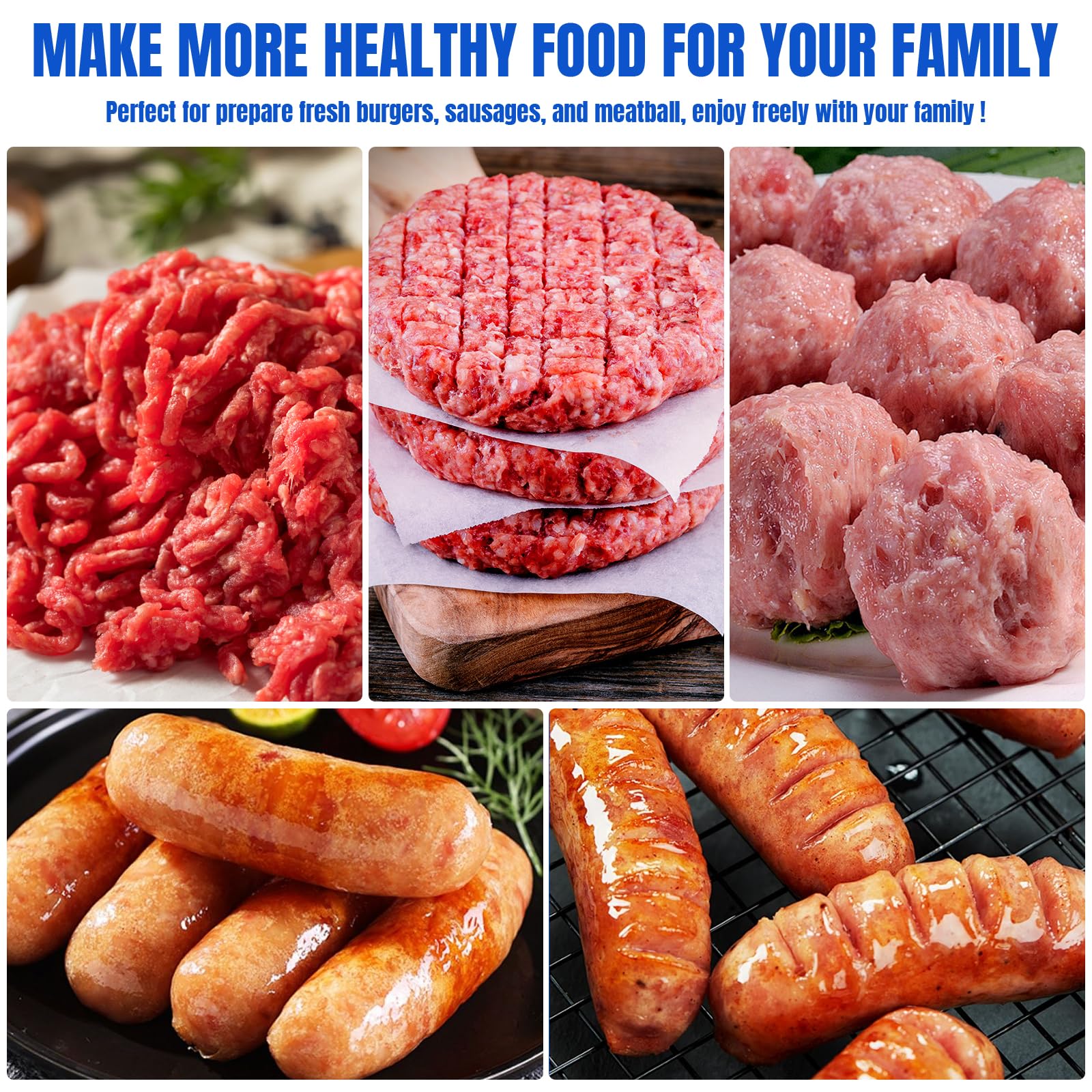 GuanQiao cutting blades deliver precise mince for burgers and sausages.