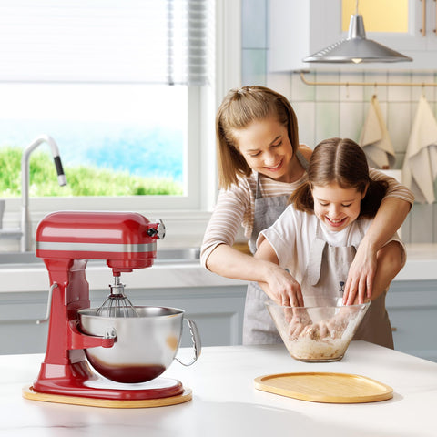 Sturdy bamboo accessory reduces clutter and enhances workflow at the counter.