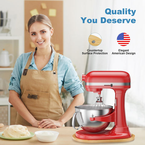 Slide action reduces effort when repositioning the mixer mid-bake.