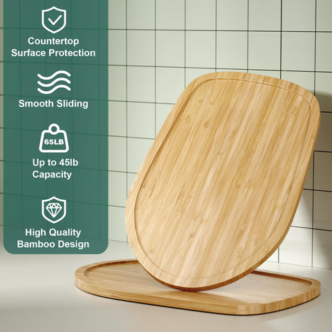 GuanQiao easy-slide mat enables push or pull adjustments of the heavy mixer