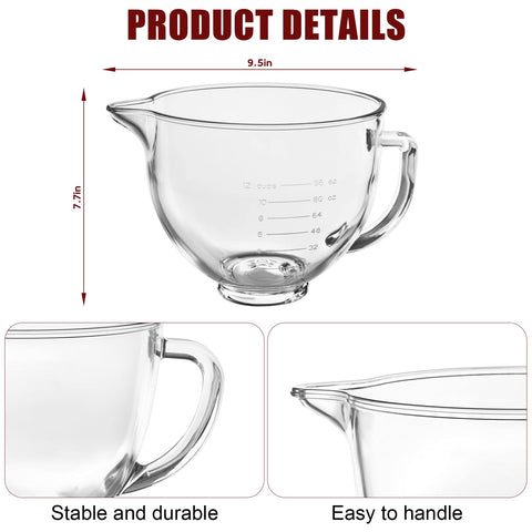 GuanQiao glass bowl with ergonomic handle for secure lifting and pouring.