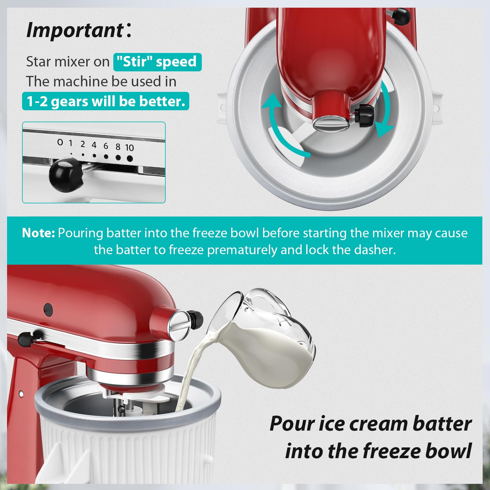 GuanQiao bowl with lugs secure compatibility with mixer models