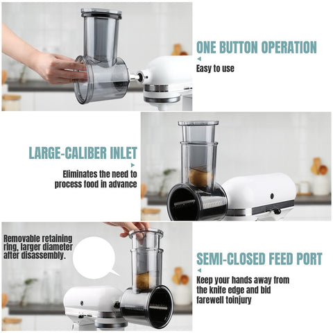 GuanQiao multi-function slicer for chopping, slicing, grating and grinding.