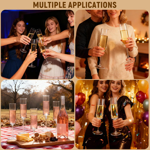 GuanQiao outdoor picnic wedding champagne glasses for versatile events