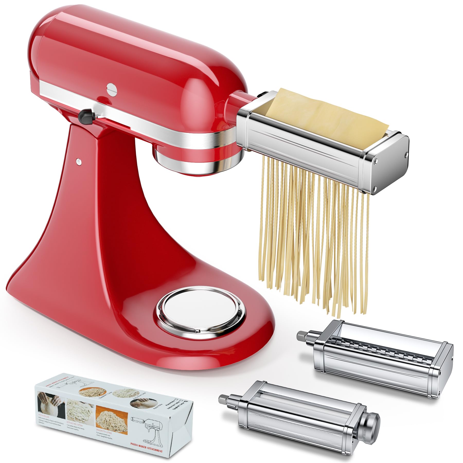 GuanQiao pasta sheet roller for KitchenAid creates uniform sheets for fresh pasta.