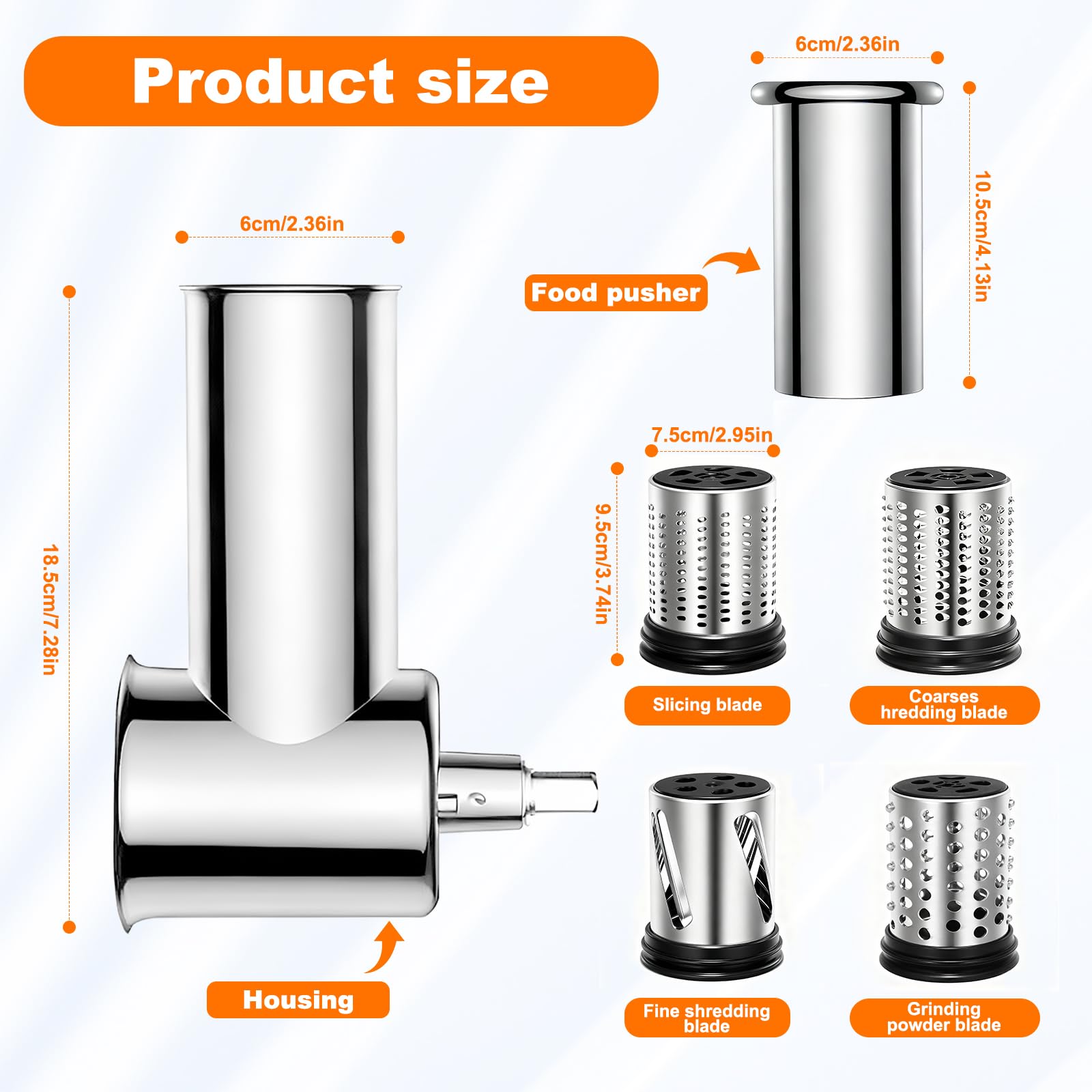 GuanQiao slicer-shredder housing shown with easy installation in the mixer.