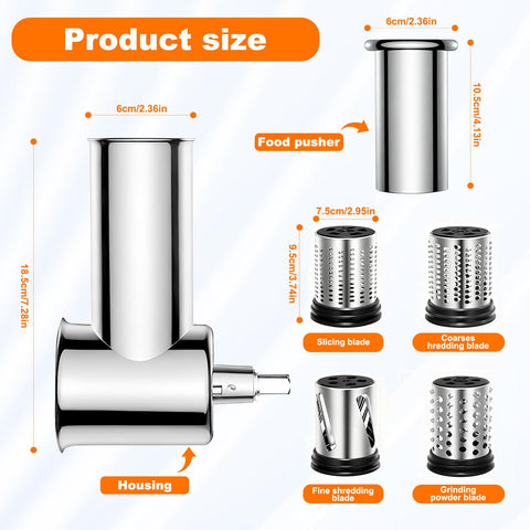 GuanQiao slicer-shredder housing shown with easy installation in the mixer.