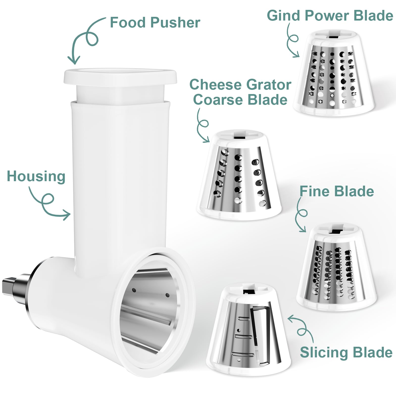 GuanQiao cheese grater blades 2-5mm for precise grated results.