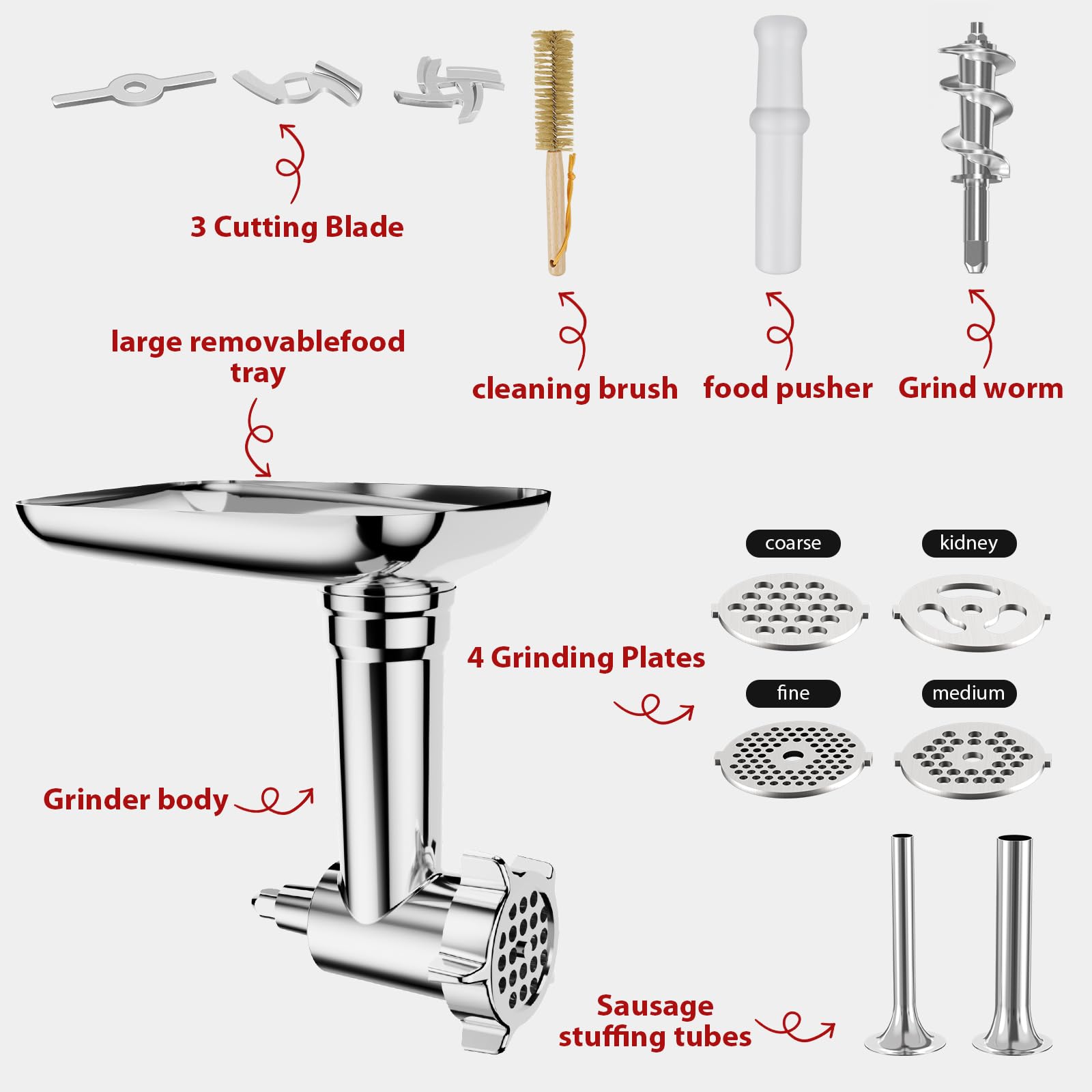GuanQiao cheese grater blades 3mm fine shred for delicate textures.