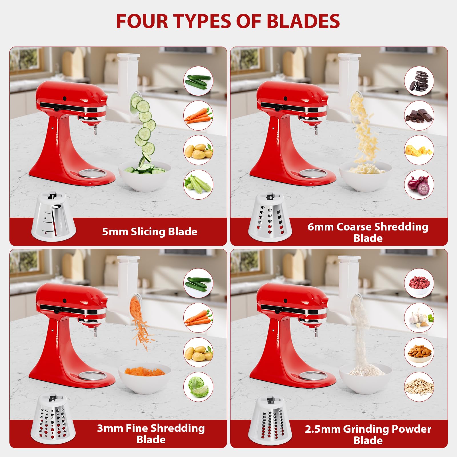 GuanQiao cheese grater blades 5mm slice for cheese and toppings.
