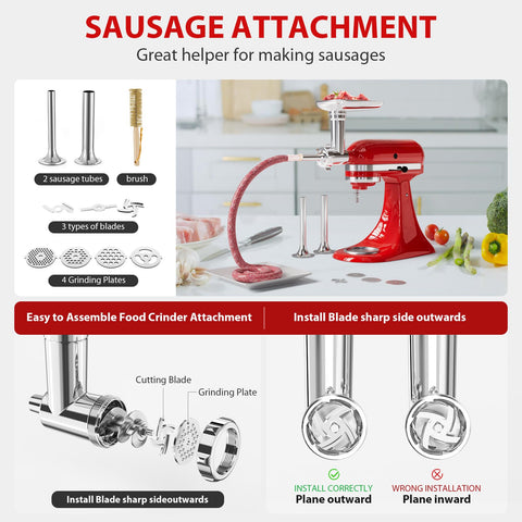 GuanQiao sausage stuffing tubes come in two sizes for even casing filling.