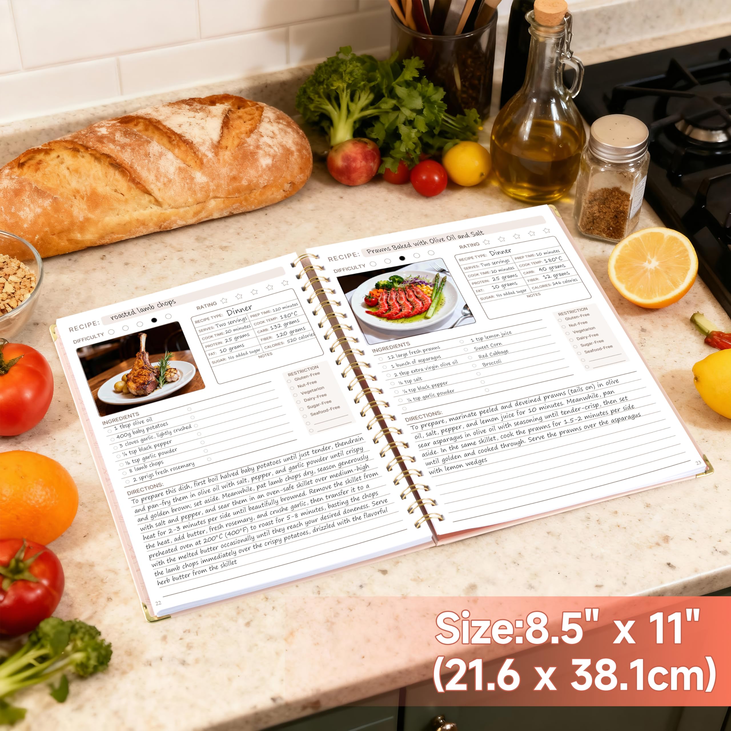 GuassLee gold spiral binding enables smooth page turning and long-lasting use.