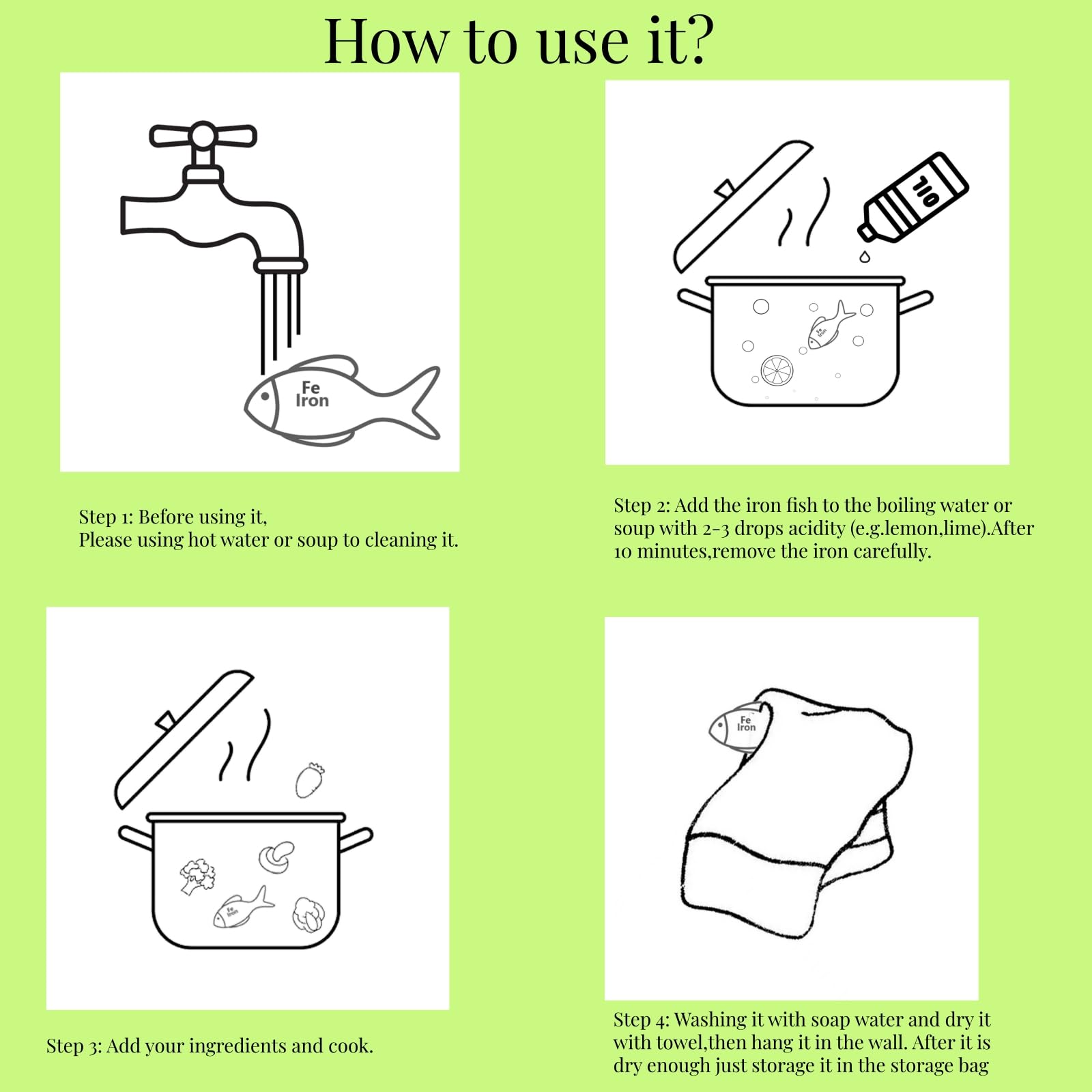 GUCHO Easy Hang Suction Hook keeps the fish dry after cooking.