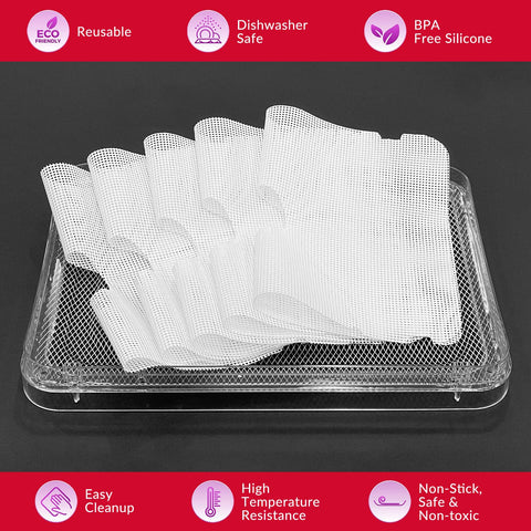GUCUJI silicone sheets provide non-stick cleanup after drying fruit and jerky