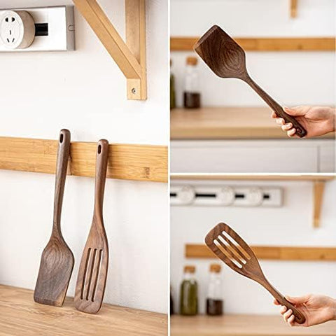 Gudamaye slotted spoon highlighting draining holes for pasta and vegetables.