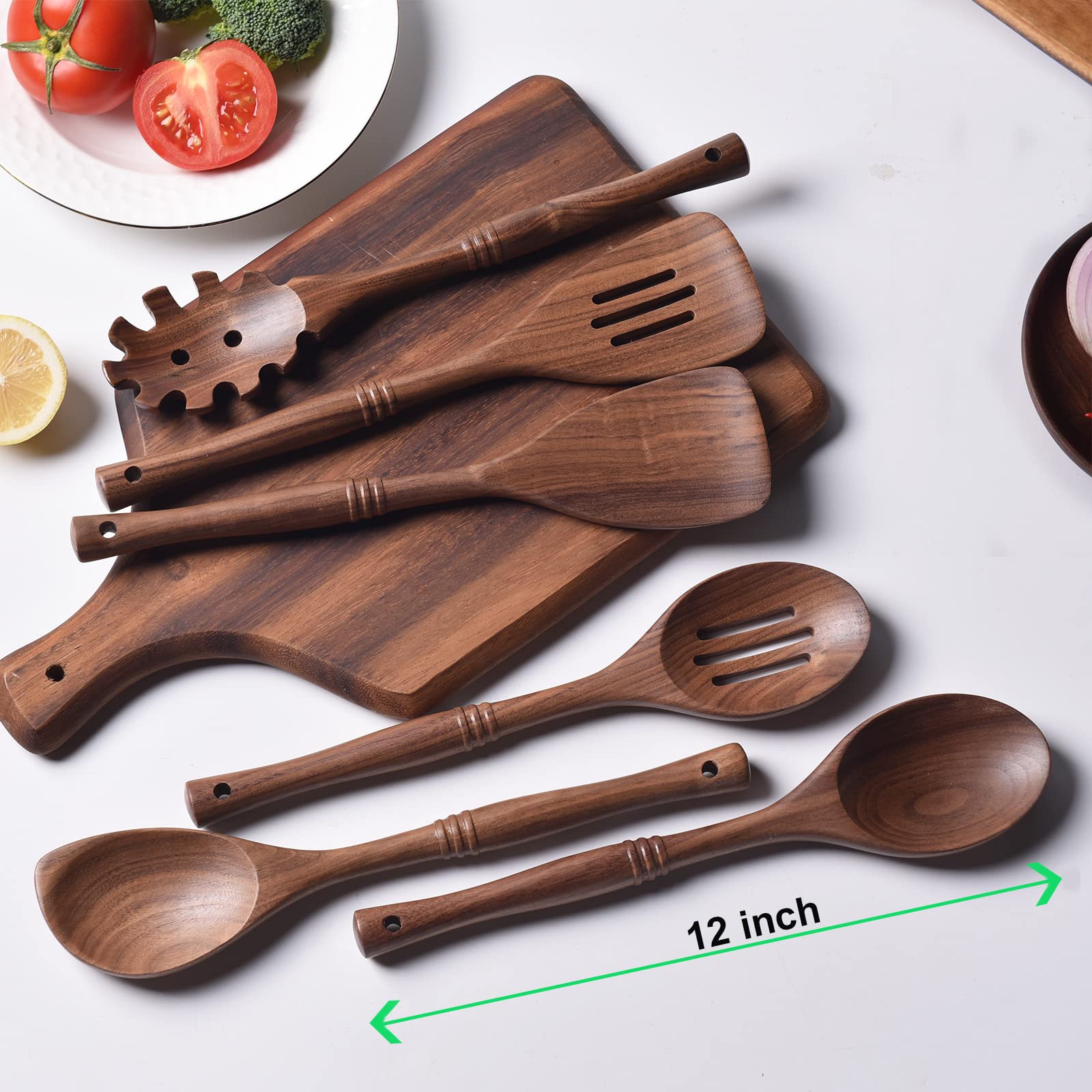 Gudamaye cooking spoon showing long handle for safe stirring away from heat